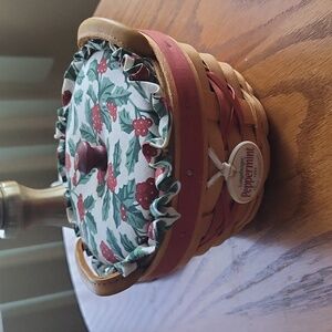 Longaberger 1999 red weave Peppermint basket with lid.